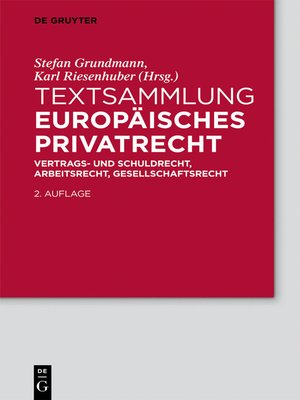 cover image of Textsammlung Europäisches Privatrecht
